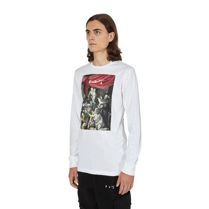 Off White FW20 Caravaggio Painting Long Sleeve Tee - White