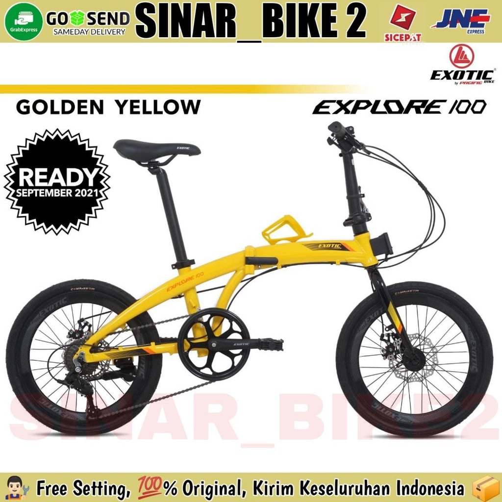 Sepeda Lipat 16,20 Inch Exotic Explore 100 Alloy 8 Speed