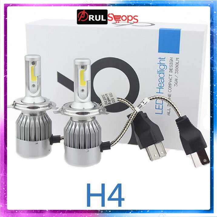 TaffLED Lampu Mobil Headlight LED H4 COB 2 PCS - C6