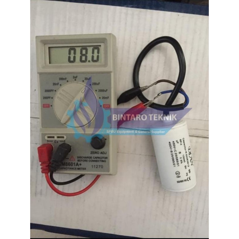 Capacitor Kapasitor 8uF 450v Bulat Kabel Sparepart Pompa Pertamini Pom Mini Pommini