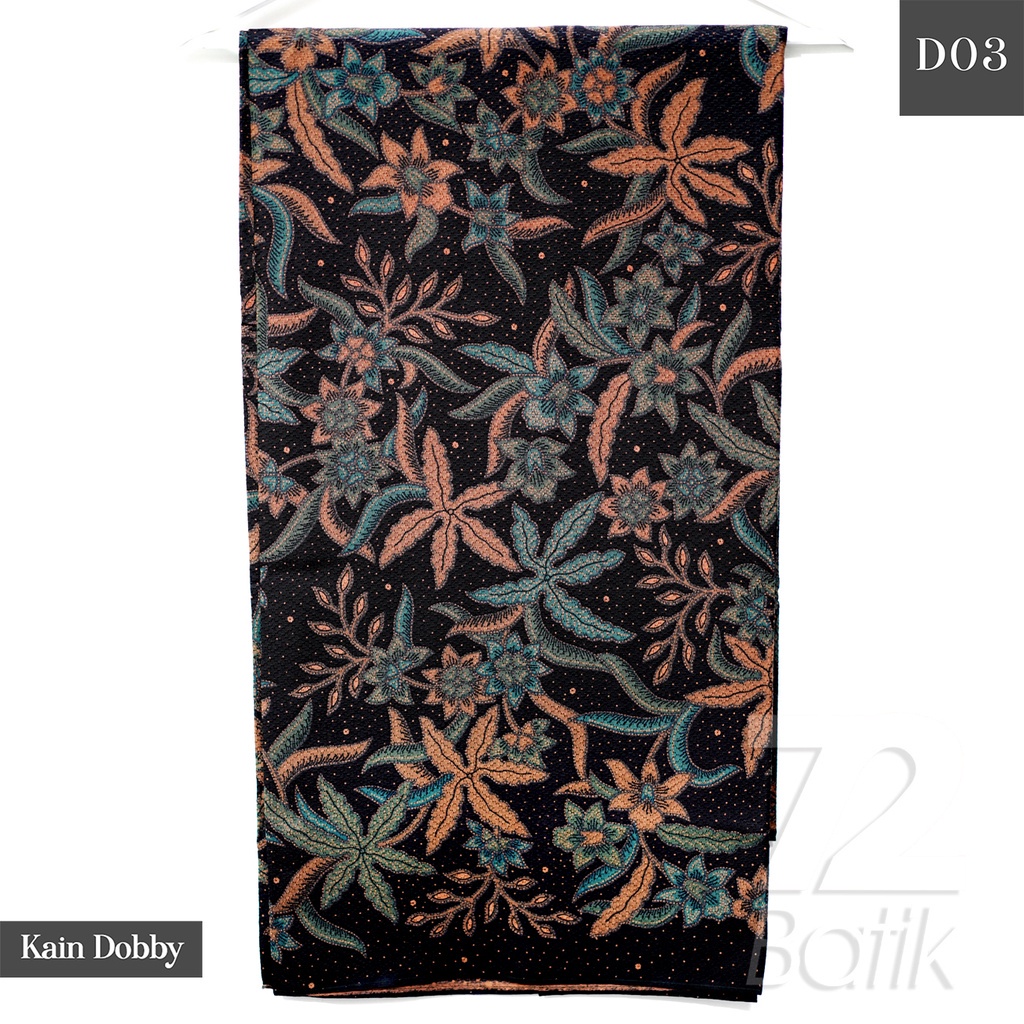 KAIN BATIK PREMIUM Bahan Dobby Motif Kembang Alas Warna Hitam Orange 728172 Cap 72 Jarik Jarit Samping Kebat Panjang Batik Dobby Modern Premium Bahan Seragam Batik Pernikahan Kantor Keluarga Murah Kamen Jadi Batik Bali Lembaran