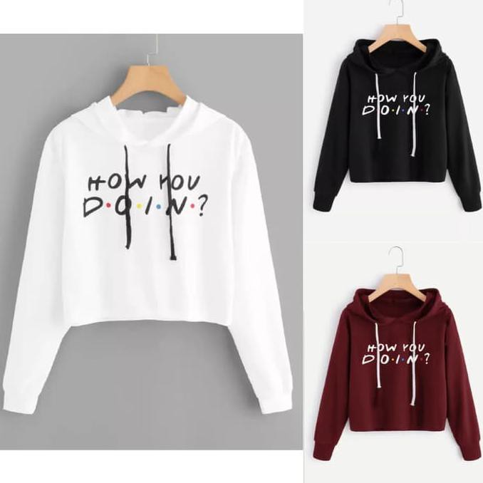 NEW KOREAN IMPORT Crop Cewek Wanita Hoodie Top Jaket Sweater Murah Korea Terbaru Hodie