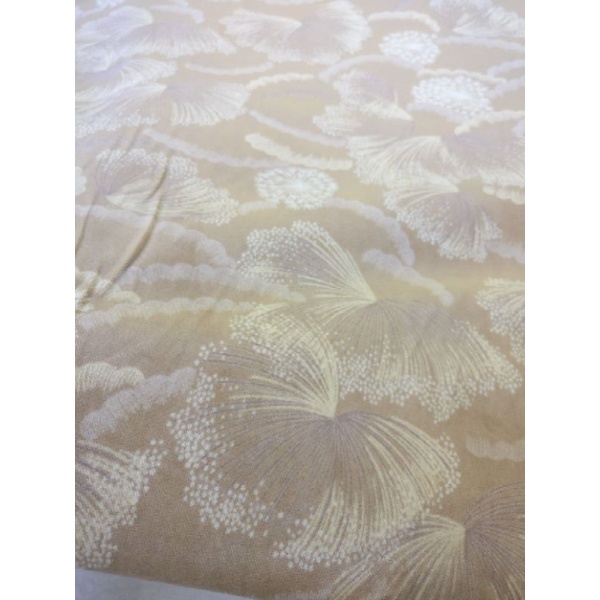 ~Kain Suede | Kain Bludru | Kain Bludru Lembut | Bahan Bludru | Motif Flora | Cream Flora