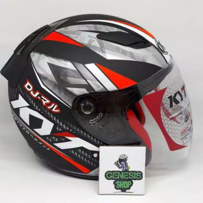 Helm KYT  half face helm KYT DJ MARU motif-#15 black doff