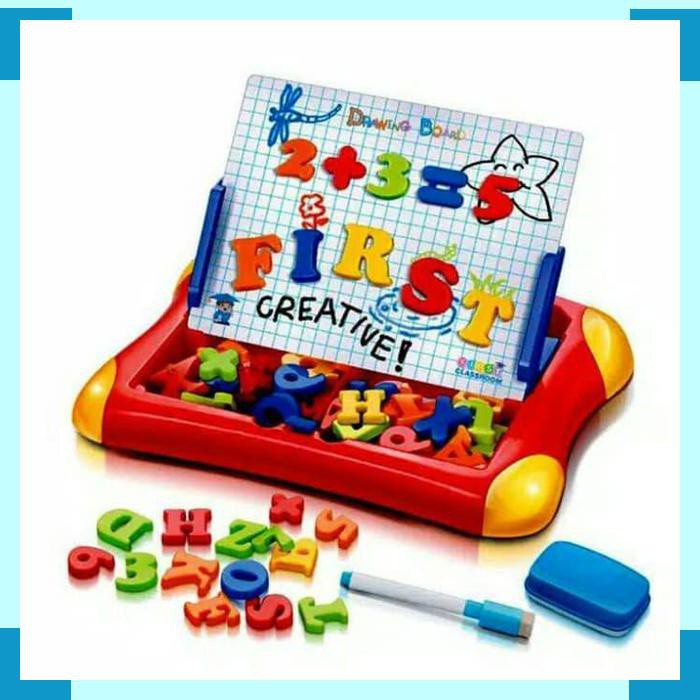 MAINAN EDUKASI PAPAN TULIS MAGNET MAGNETIC LEARNING CASE