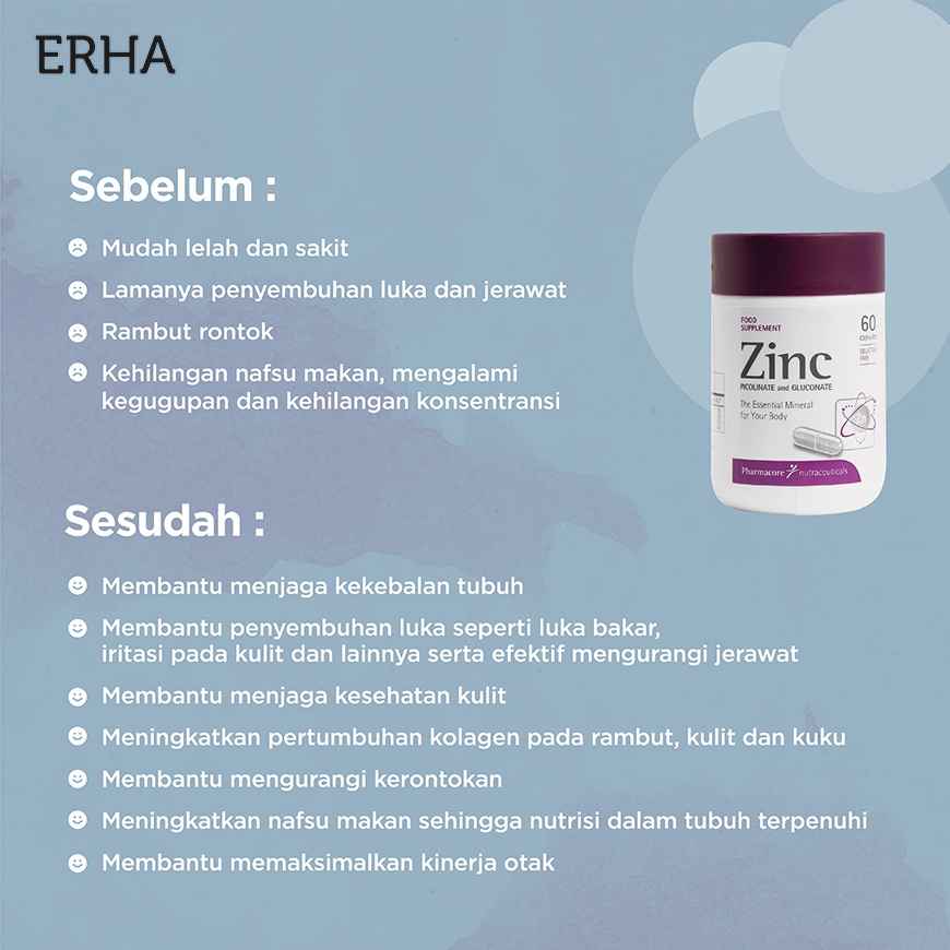 Erha Zinc Picolinate And Gluconate 60 Capsules