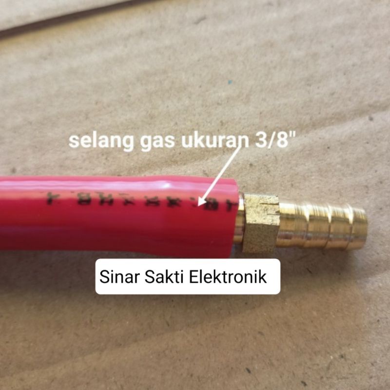 Nepel Cabang 2 Lurus Sambungan Selang Gas 3/8&quot; Kuningan Kompresor 11mm