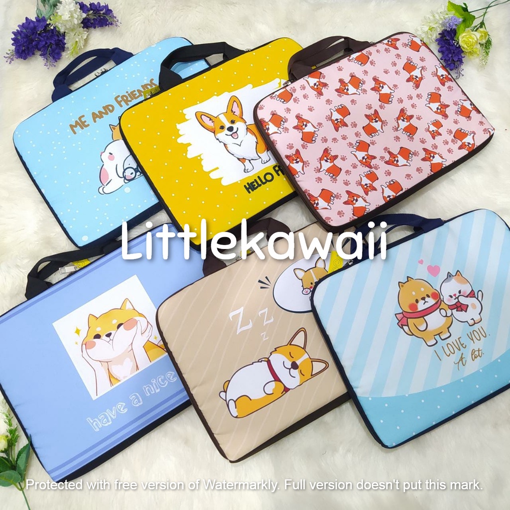 LK/Tas Laptop Cute Teen Remaja Quotes Dog Animal Motif Mix 14 Inch