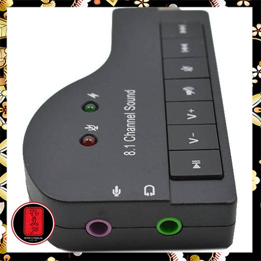 GOOJODOQ Sound Card USB Model Piano 8.1 Channel 3D Audio - F23839 - Black