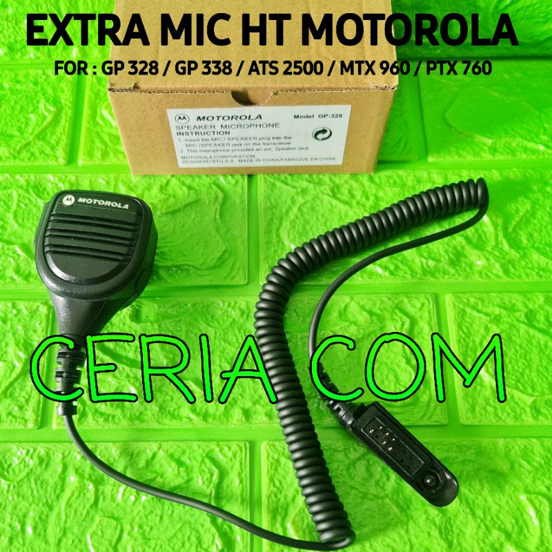 EXTRAMIC HT MOTOROLA GP338 GP 338 GP 328 GP328 ATS2500 ATS 2500 MURAH PTT MIC HT ATS2500