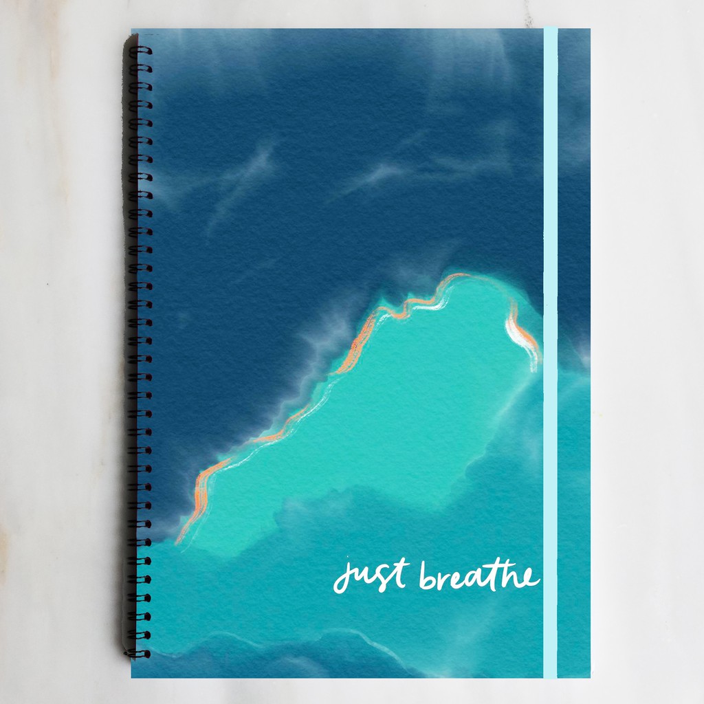 

JUST BREATHE Quote Marble Spiral Ruled Notebook Diary Journal Buku Tulis Catatan Sekolah Kuliah