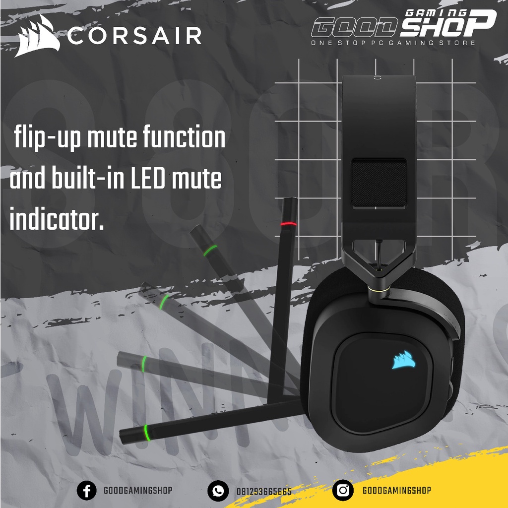 Corsair HS80 / HS-80 RGB Wireless Premium - Gaming Headset