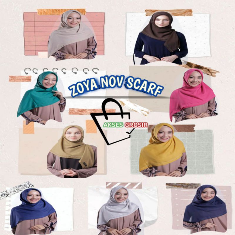 Zoya Nov scarf ZOYA kerudung segi empat