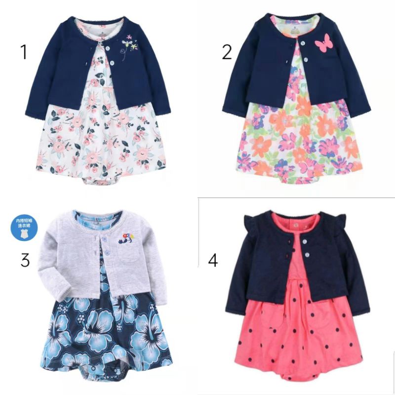 Set Cardigan/ set baju dress bayi/ cardigan bayi/ baju bayi