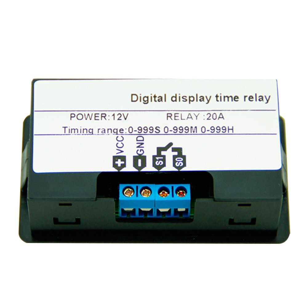 12V 20A Timing Delay Timer Relay Module Digital LED Dual Display Cycle 0-999 Hours Adjustable Power