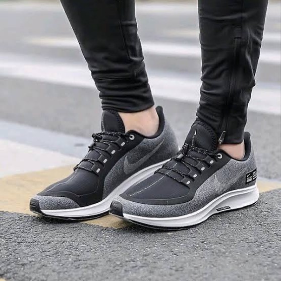 Sepatu Sneakers Pria Nike Air Zoom Pegasus 35 Shield Black Grey Premium Original