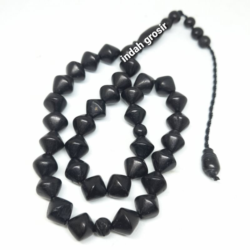 TASBIH KAYU KOKAH WAJIK HITAM 8MM 33BUTIR