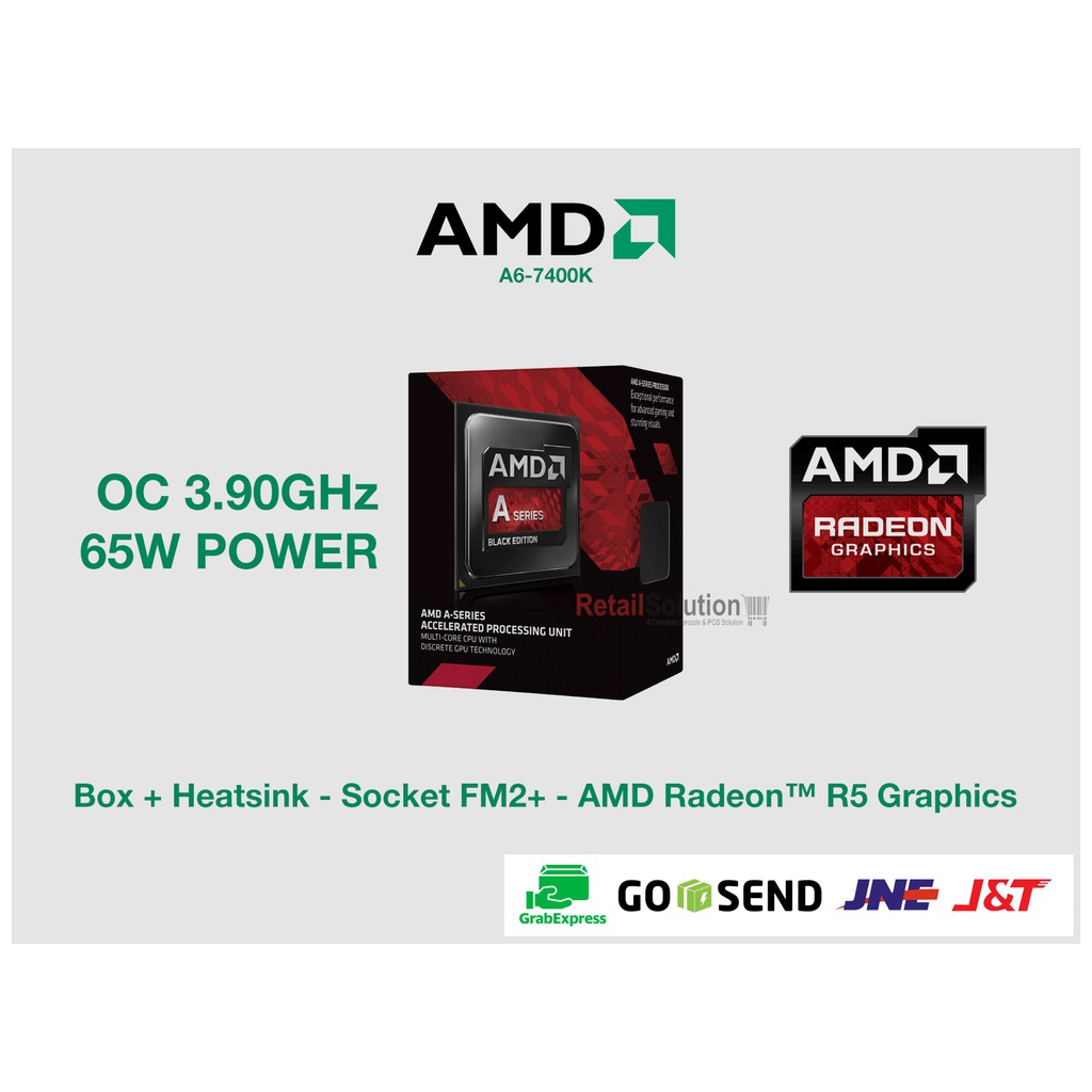 AMD A6-7400K 3.50GHz Box Heatsink Plus AMD R5 Graphics FM2+