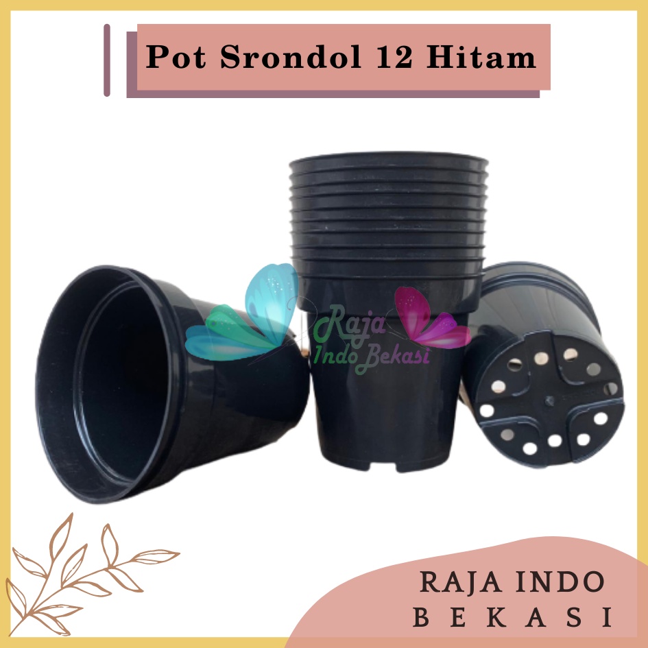 Pot Tinggi Srondol 12 HITAM - Pot Tinggi Usa Eiffel Effiel 18 20 25 Lusinan Pot Tinggi Tirus 15 18 20 30 35 40 50 Cm Paket murah isi 1 lusin pot bunga plastik lusinan pot tanaman Pot Bibit Besar Mini Kecil Pot Srondol