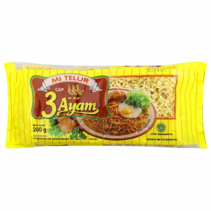 

Mi Telur Cap 3 Ayam 200 gr
