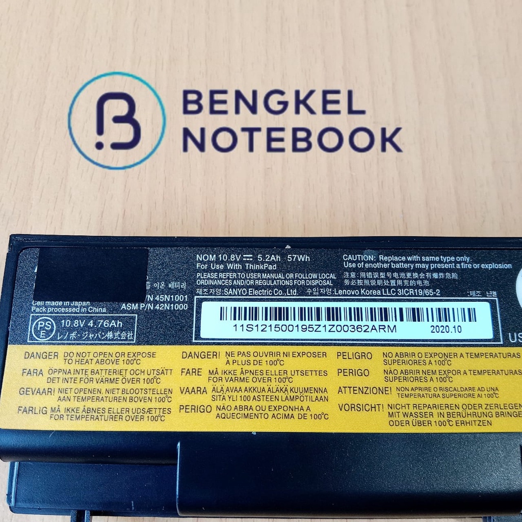 Baterai Lenovo ThinkPad T430 L430 L530 T530 W530 T520 42T4733 70+ 45N1107 45N1106