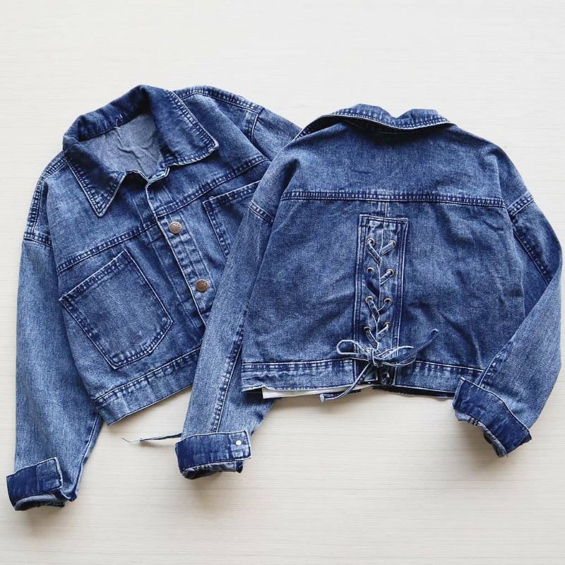 JAKET JEANS CROP TALI / JAKET JEANS CROP / JAKET JEANS