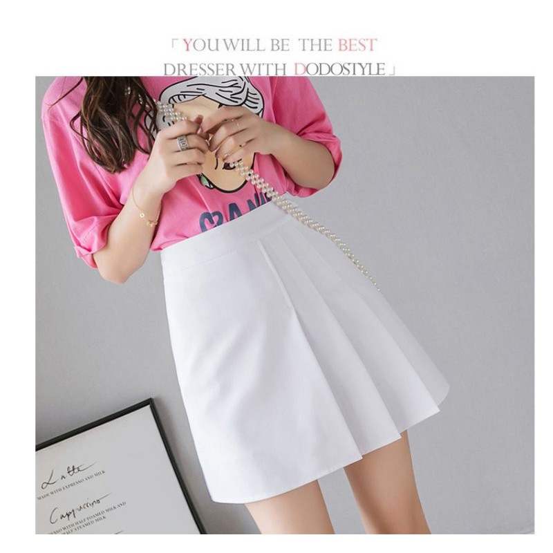 lookma boutique - Pleated asimetri skirt rok korea