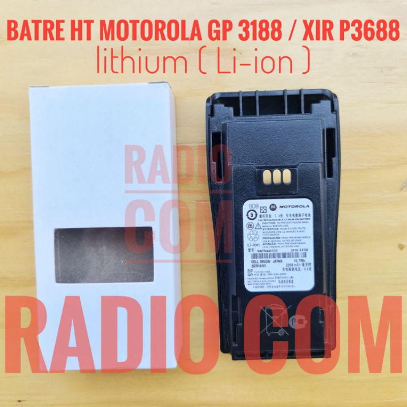 BATRE HT MOTOROLA GP 3188 LITHIUM  / BATTERY LITIUM MOTOROLA GP 3188 XIR P3688 MURAH BATRE HT GP3188 LITHIUM NNTN4497CR