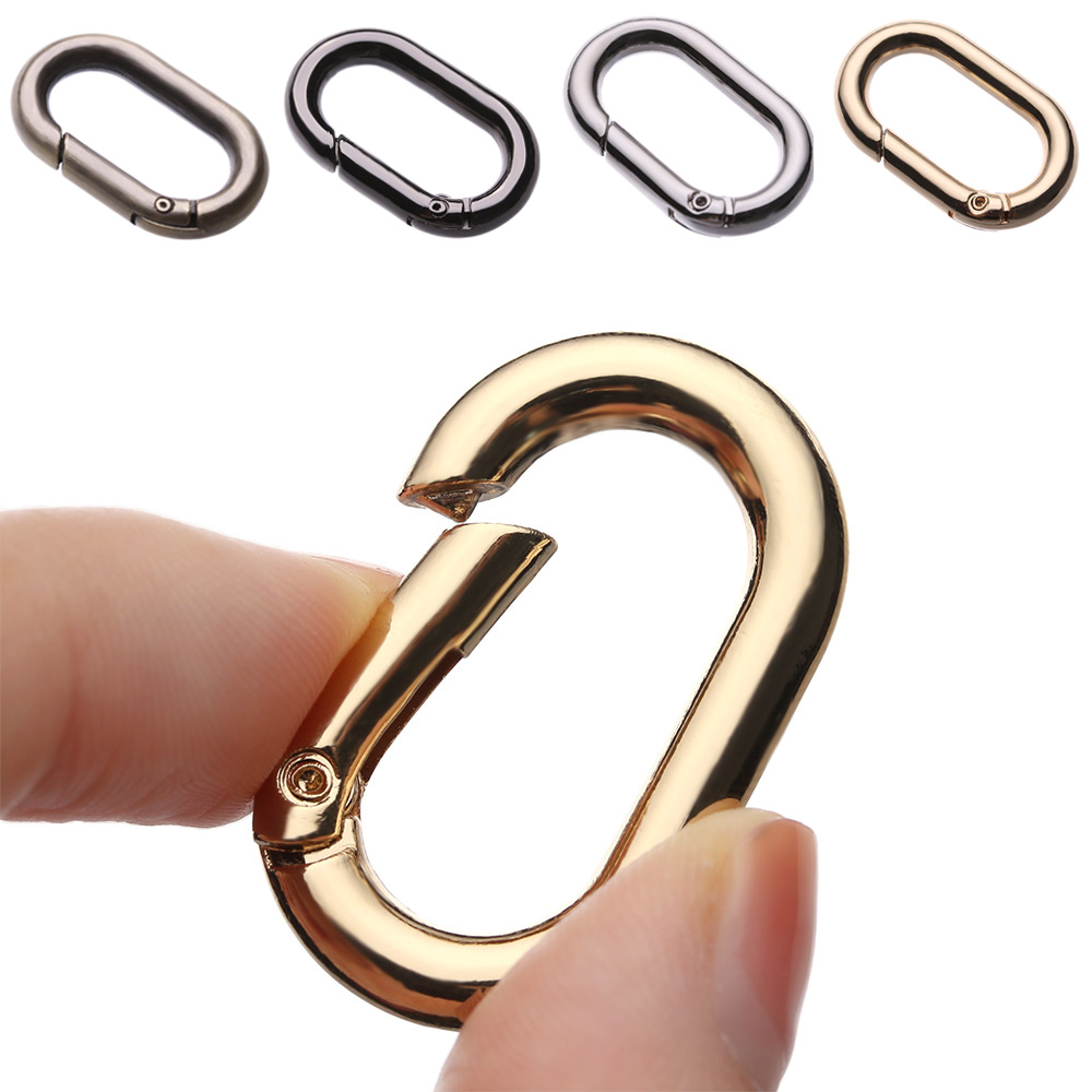 Suyou 1 / 2 / 4 / 5 Pcs Klip Carabiner Bentuk Oval Bahan Zinc Alloy Aneka Warna