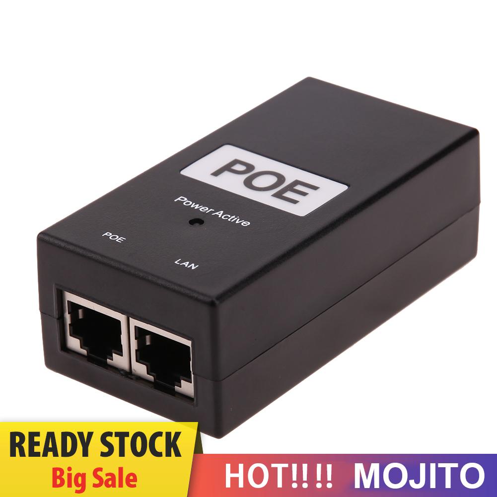 MOJITO 48V 0.5A 24W Desktop POE Power Injector Ethernet Adapter Surveillance CCTV