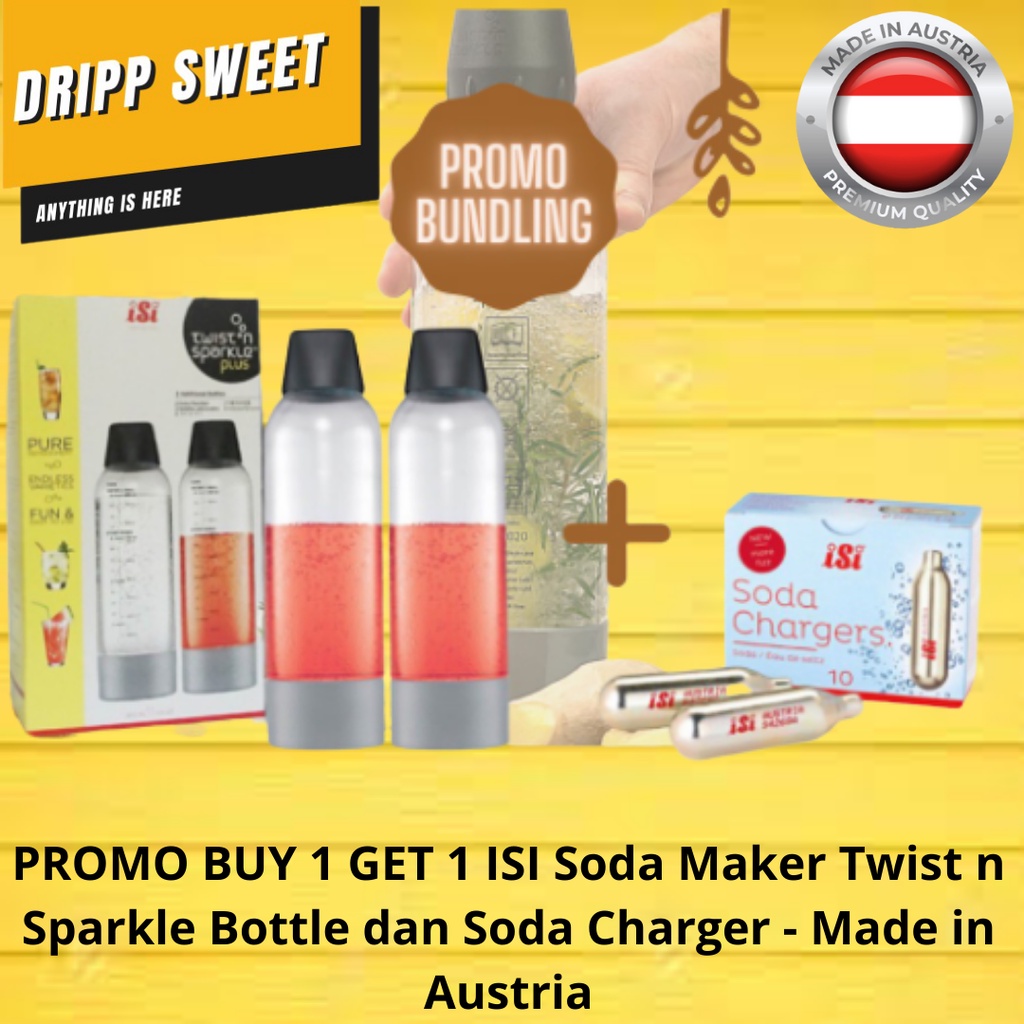 Jual PROMO BUY 1 GET 1 ISI Soda Maker Twist n Sparkle Bottle dan Soda