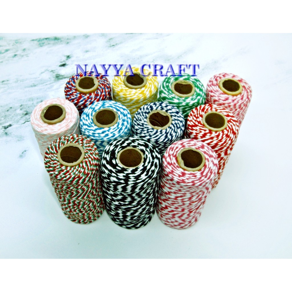 

YEN Tali hangtag 100 yard bakers twine benang katun tali katun warna tali hampers pita kado tali