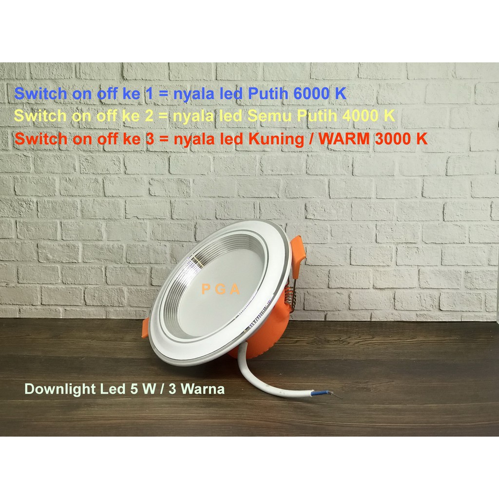 Lampu Downlight LED 5W 3 Warna DAYLIGHT , COOL WHITE , WARM | Shopee