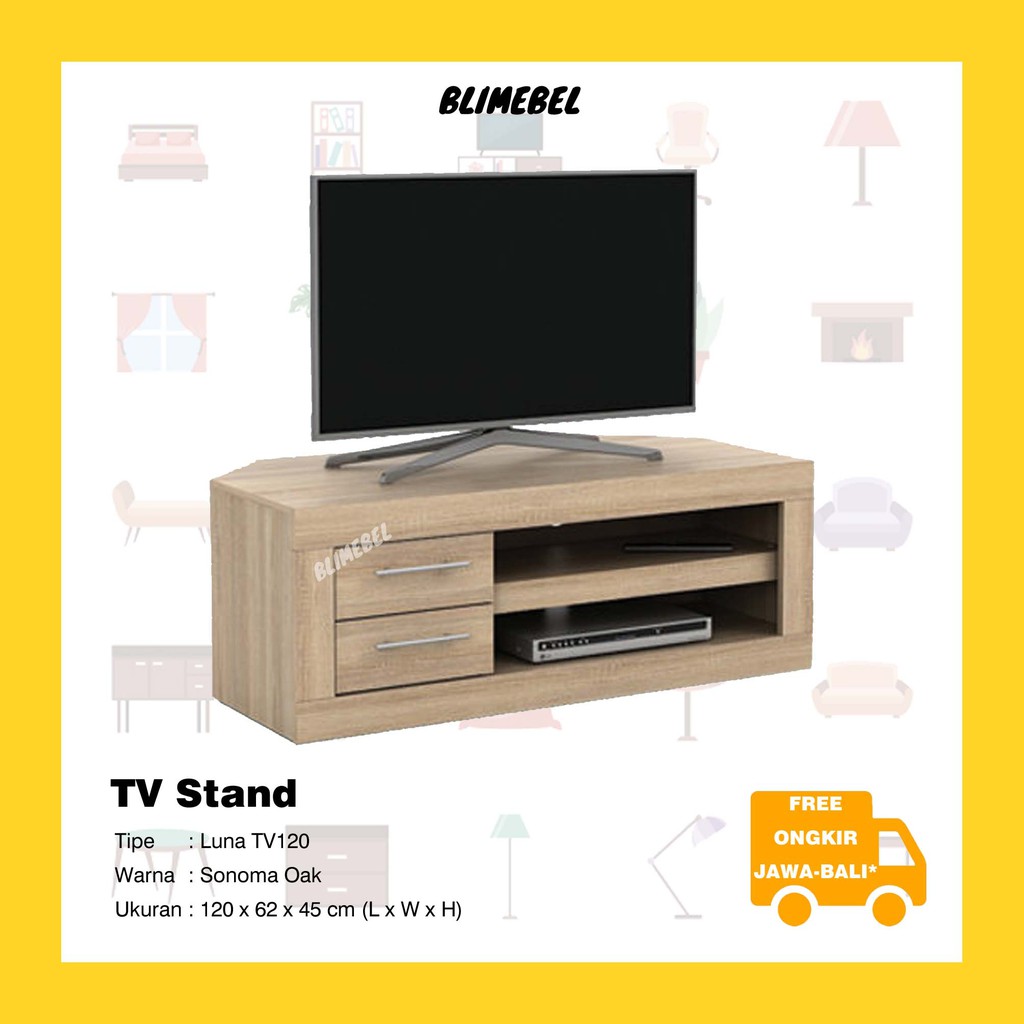 100 Free Ongkir Jawa Bali Tv Stand Luna Tv120 Meja Tv Rak Tv Shopee Indonesia