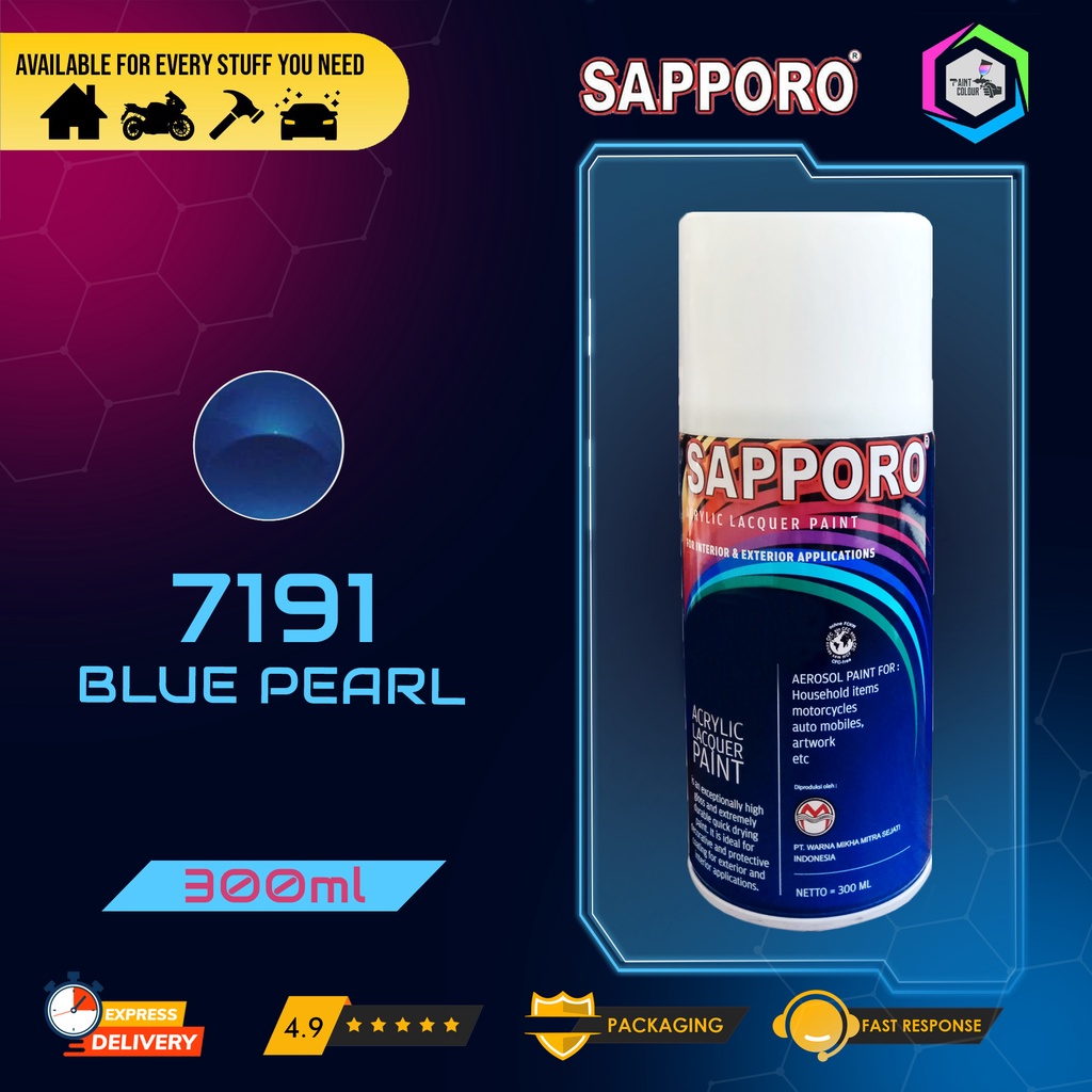 Cat Semprot SAPPORO Paint - 7191 BLUE PEARL Helm/Motor/Gundam/Body