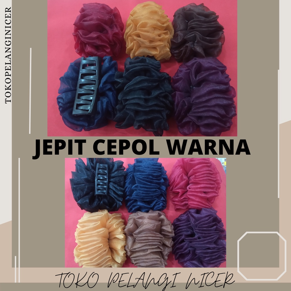 RANDOM WARNA Jepit Rambut Kain / Cepol Jilbab Hitam / Jepitan Rambut Cepol Hijab /kEP rAMBUT Tokopelanginicer