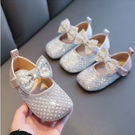 CHUBBI 4 Sepatu Pesta Anak Perempuan Crystal's Pita Mutiara