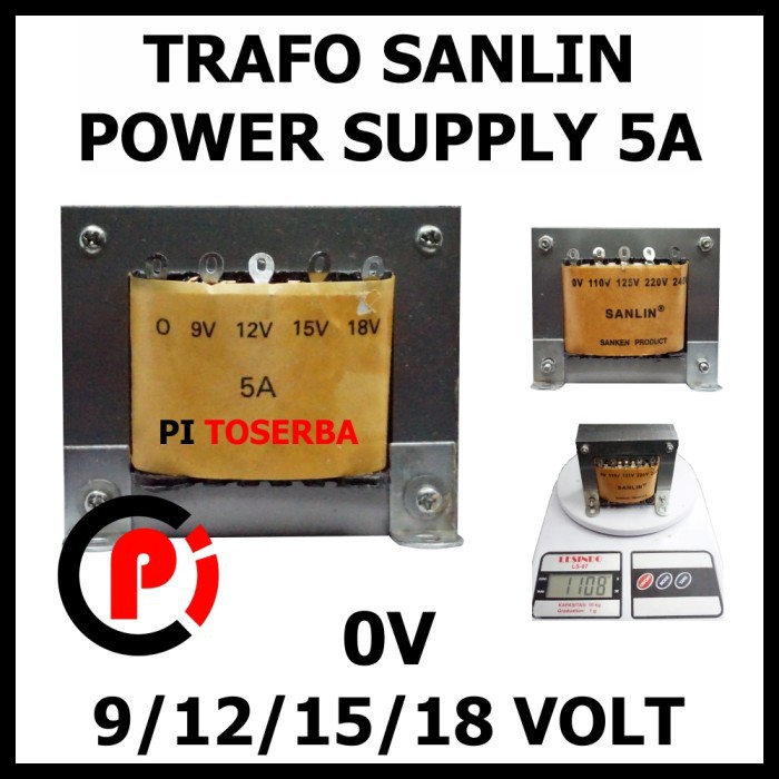 SANLIN Trafo 5A 0 0V 18V Transformator Power Supply Step Down 18 Volt