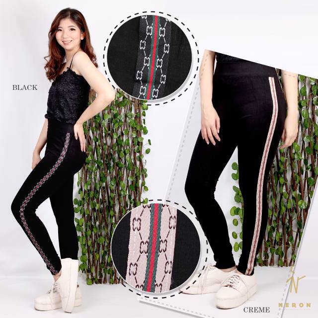  CELANA LEGGING GUCCI  LOGO LIST IMPORTl Shopee Indonesia