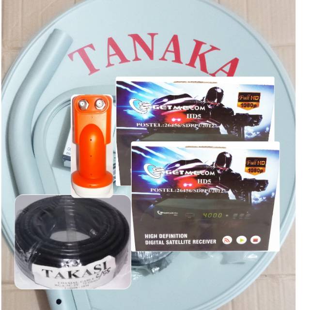 Parabola ninmedia 45cm lengkap untuk 2TV receiver getmecom hd guoxin