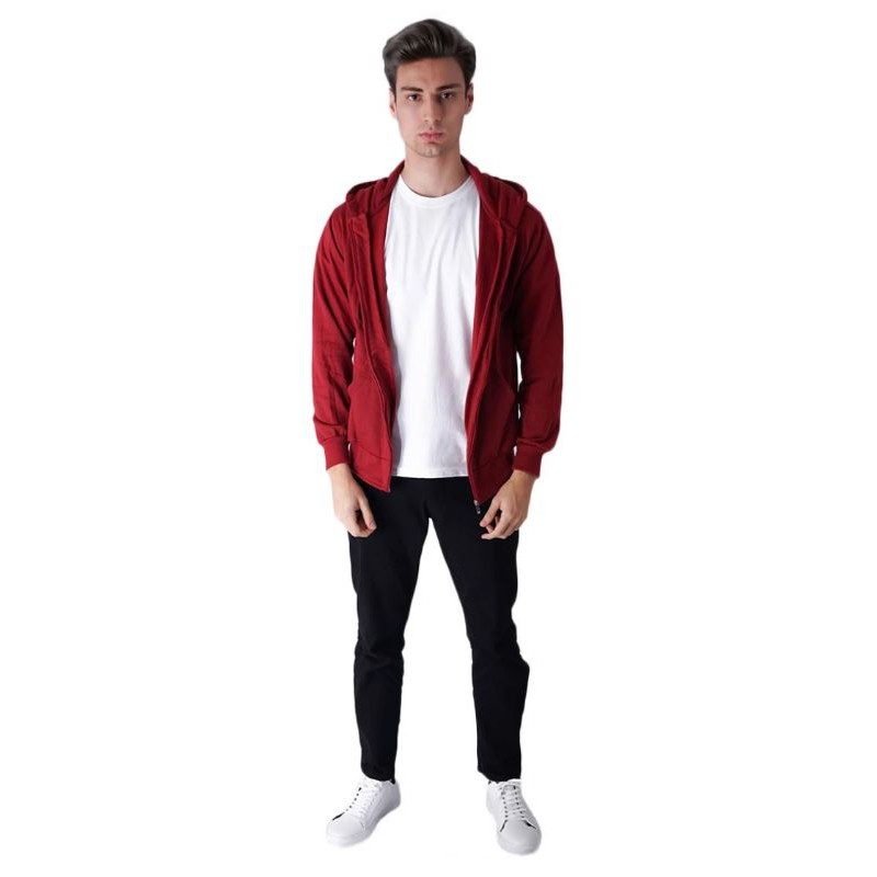 COD JAKET RES ZIPER SWEATER POLOS MAROON