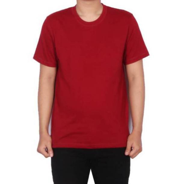 KAOS POLOS BAHAN COTTON COMBET 30S PRIA WANITA MARUN WAME POLOS BAPAK ANAK JEANS LEVIS