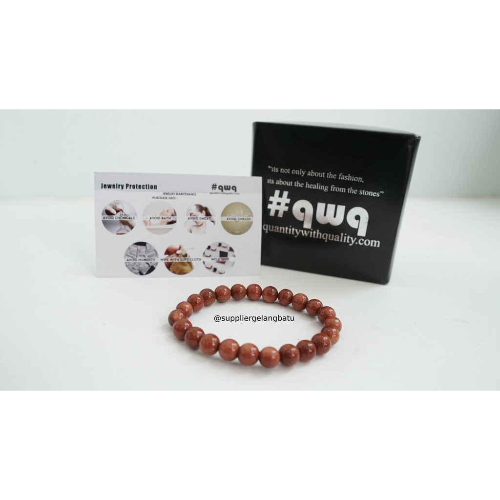 gelang tangan pasir emas coklat batu alam akik gold sand stone brown