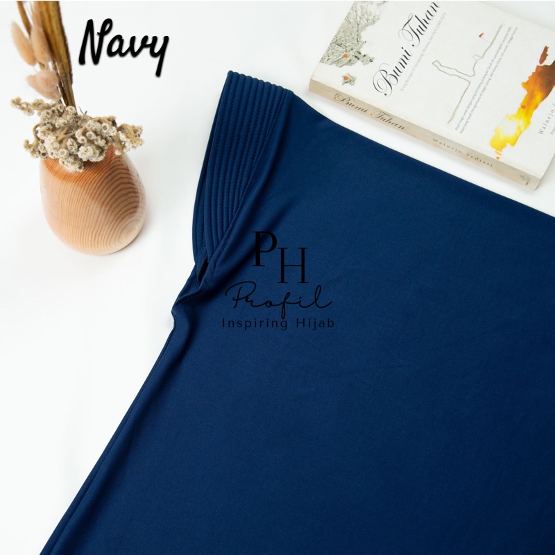 Jilbab Instan Bergo Hamidah Jersey Ukuran (XL) / Bergo Jersey Jumbo / Hijab jersey-Navy