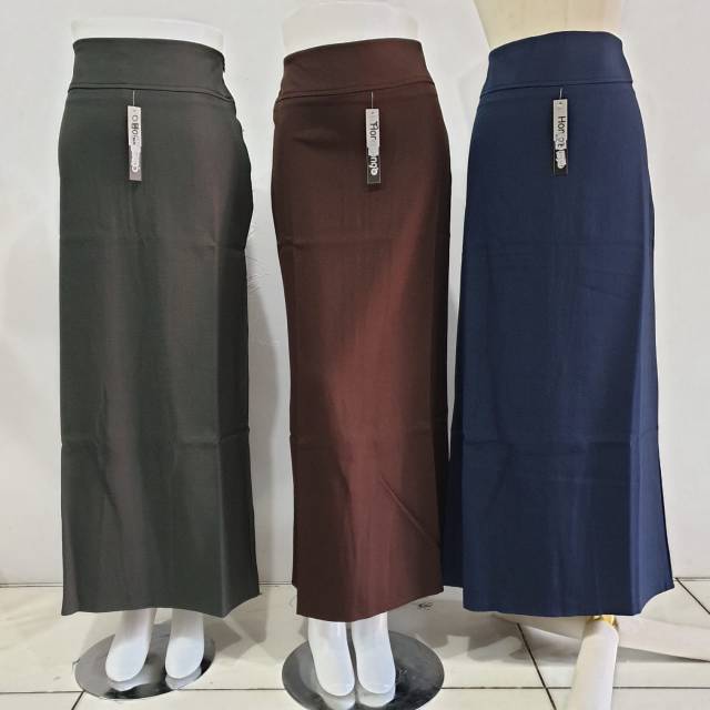 ROK KERJA WANITA PANJANG ROK KANTOR SPAN MAYUNG SPAN REMPEL BELAKANG (HONGKONG)