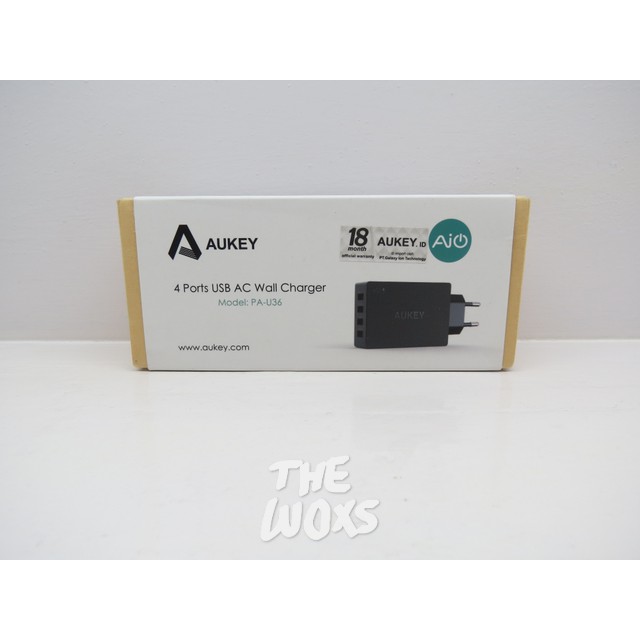 Charger USB 4 Port Original Aukey PA-U36 Up To 2.4A Total 8A Max