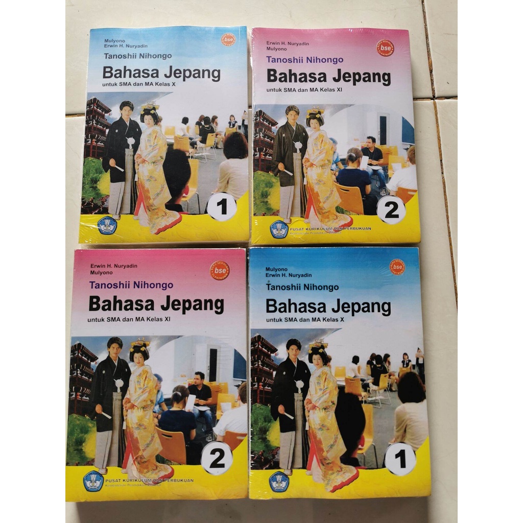 BUKU SERI TANOSHII NIHONGO BAHASA JEPANG JILID 1 &amp; JILID 2 UNTUK SMA DAN MA KELAS X - MULYONO - ERWIN H NURYADIN