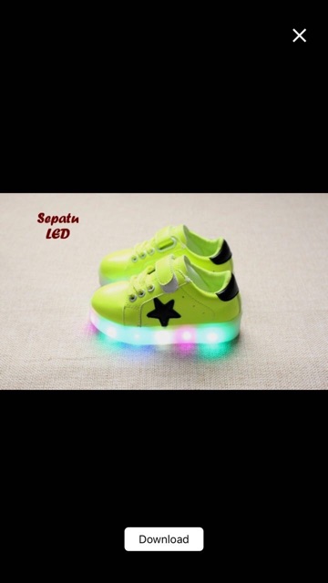 Sepatu anak dengan Lampu LED warna warni cewe cowo shoes kulit ok  god