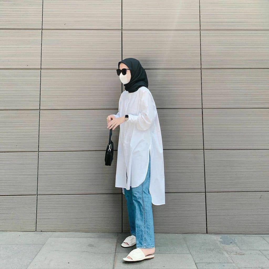 Hanley Long Shirt / Baju Tunik Wanita Terbaru 2021 / Atasan Muslim Wanita Termurah / OOTD Muslim Kekinian-1