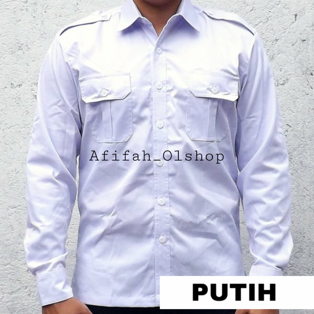 Kemeja seragam PDH PDL lengan panjang putih ENZINO SPORT